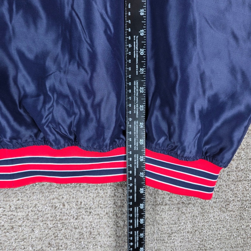 Seattle Mariners Gonzaga MLB Satin Varsity Bomber Jacket Navy Blue Red Mens Lg - Picture 7 of 7